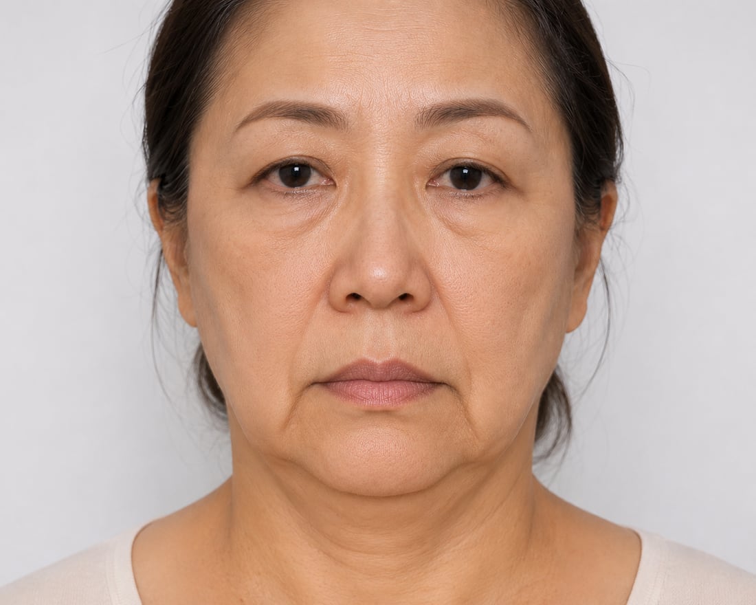 Loss of facial contour and definition